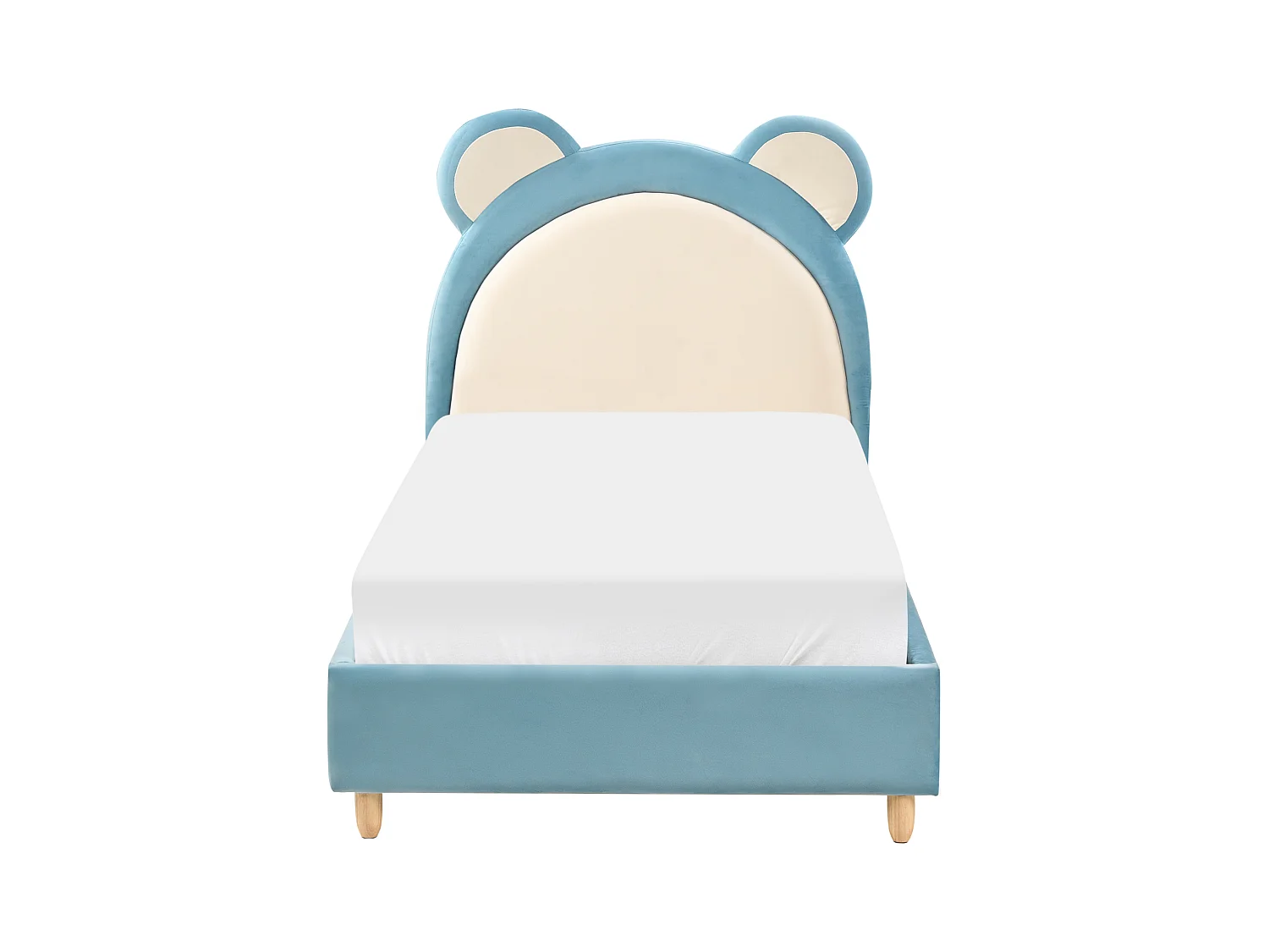 Letto per bambini orsacchiotto Velluto MAILLES 90 x 200 cm Blu