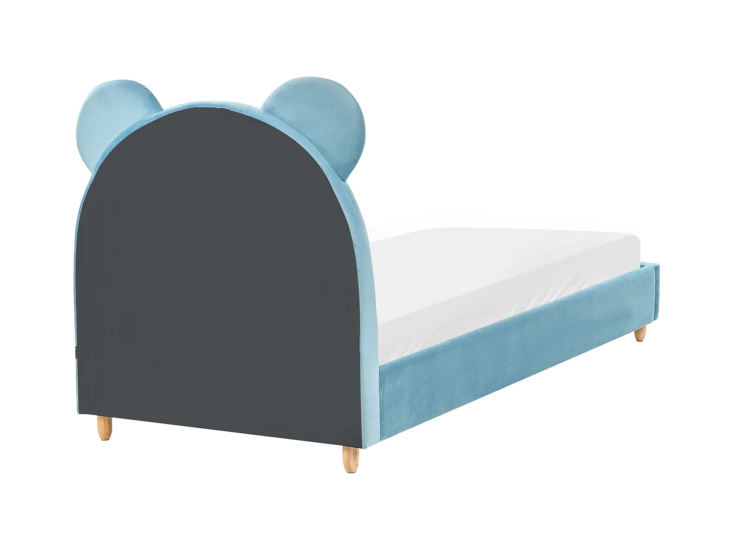 Letto per bambini orsacchiotto Velluto MAILLES 90 x 200 cm Blu