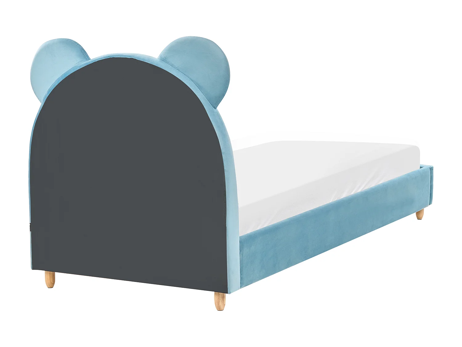 Lit d'enfant Ours en peluche Velours MAILLES 90 x 200 cm Bleu