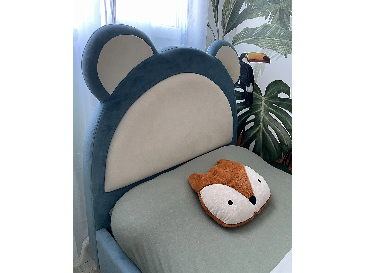 Kinderbed Fluweel MAILLES 90 x 200 cm Blauw