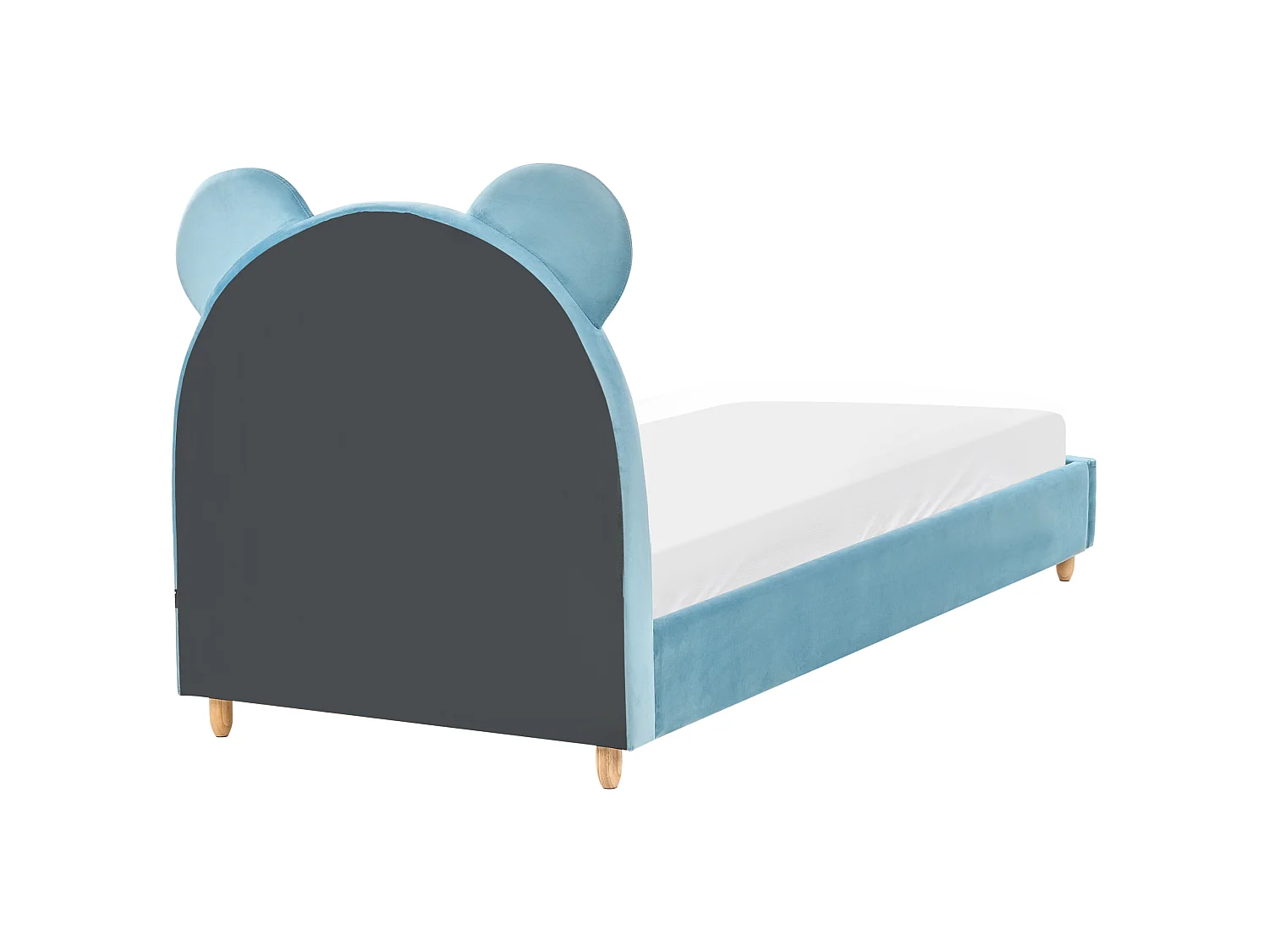 Kinderbett Teddybär Samtstoff MAILLES 90 x 200 cm Blau