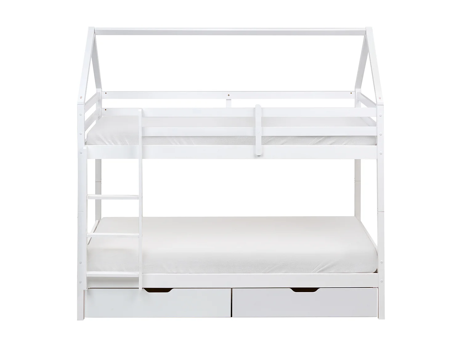 Letto a castello con cassetti casa Legno di pino TERNAS 90 x 200 cm con contenitore Bianco