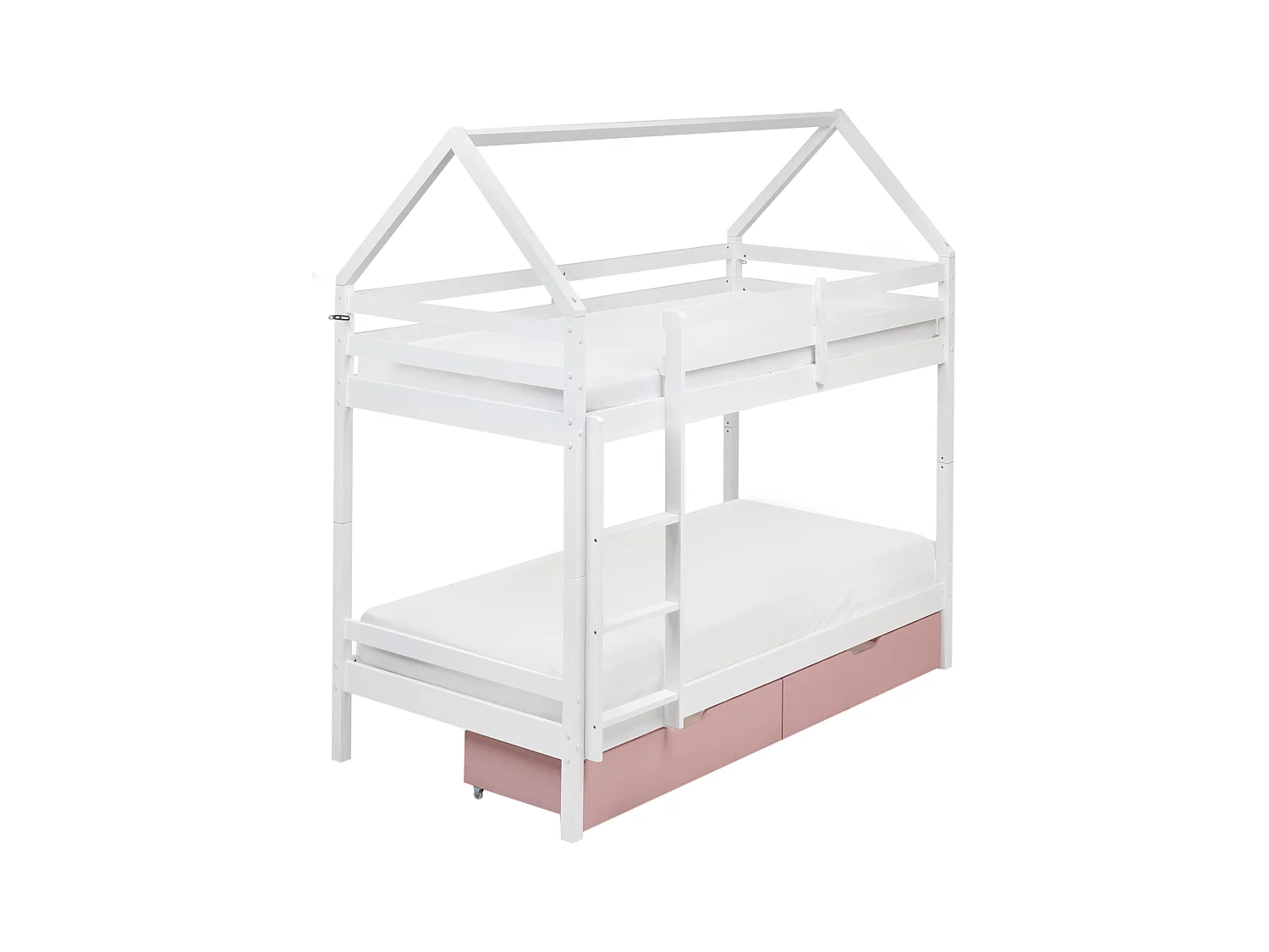 Lit superposé Maison Bois de pin TERNAS 90 x 200 cm Rose