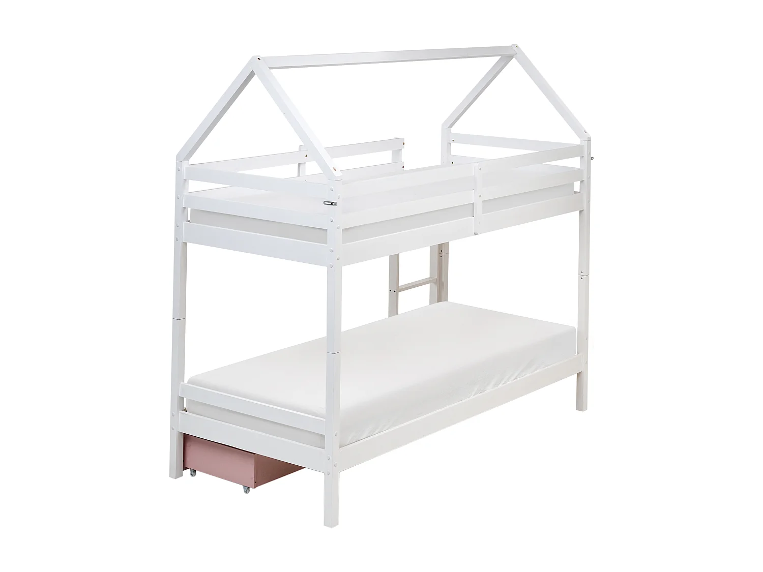 Lit superposé Maison Bois de pin TERNAS 90 x 200 cm Rose