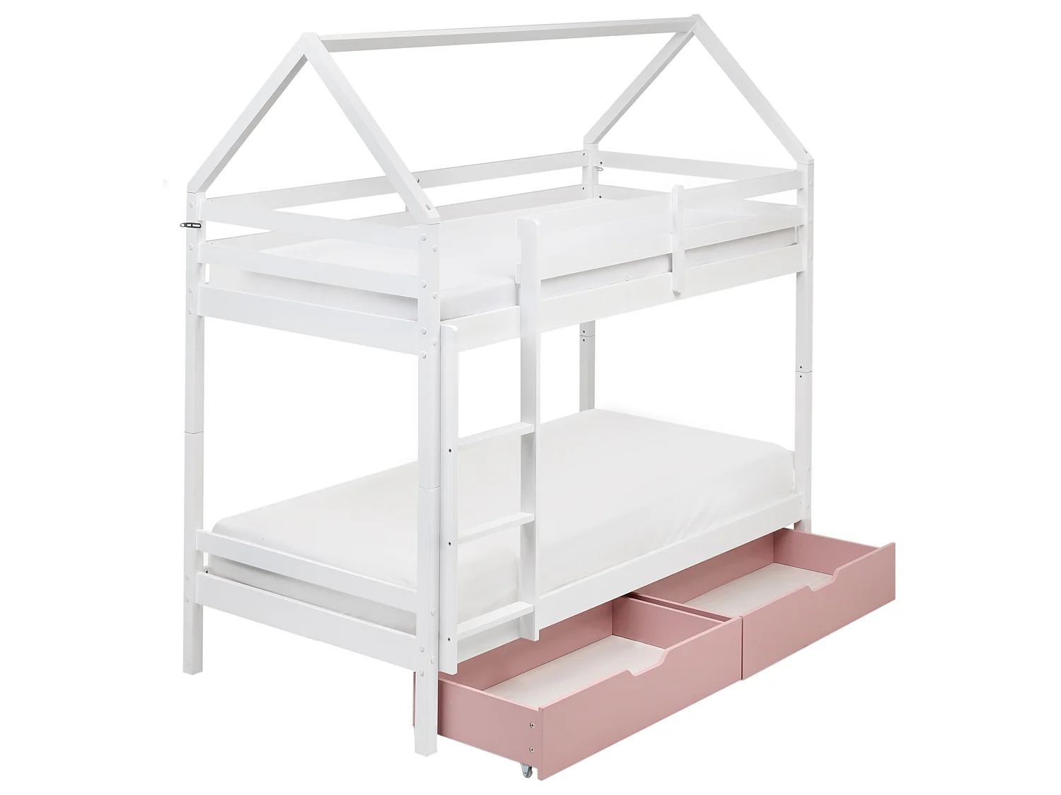 Letto a castello con cassetti casa Legno di pino TERNAS 90 x 200 cm Rosa