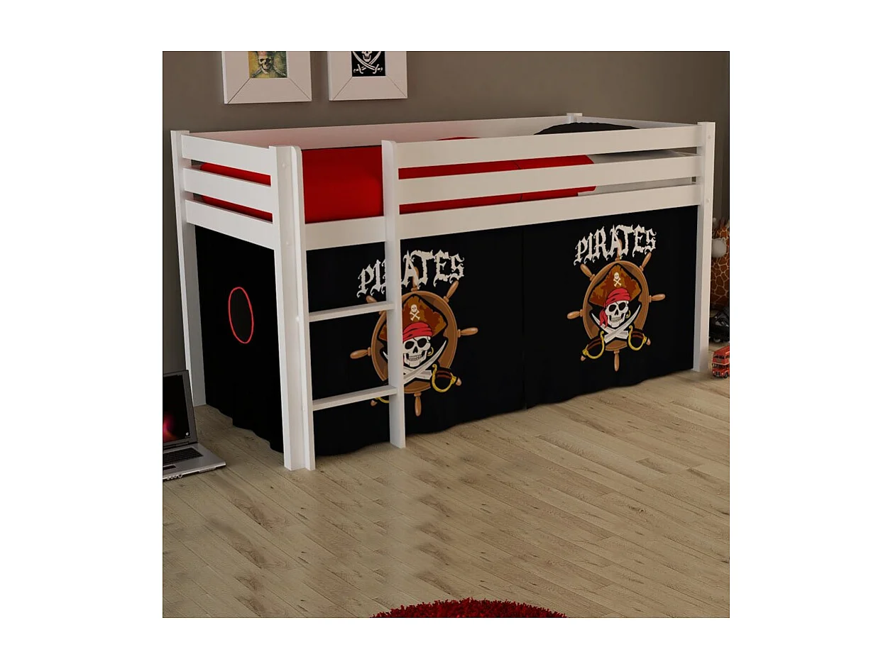 Lit Enfant "Pino Pirates II" 90x200cm Blanc