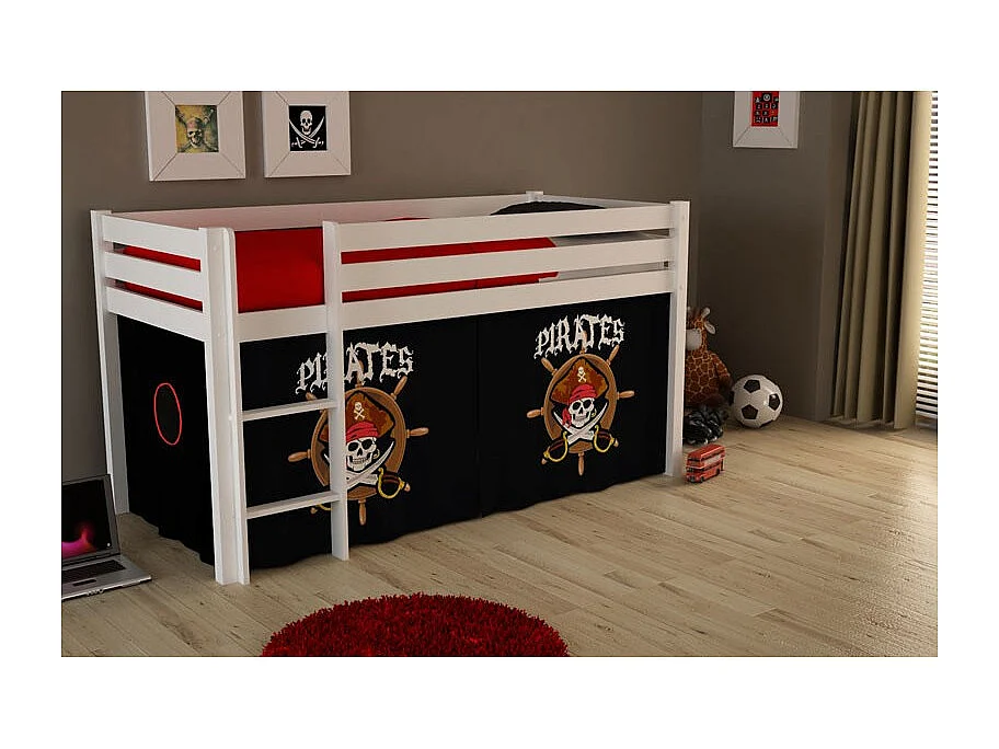 Lit Enfant "Pino Pirates II" 90x200cm Blanc
