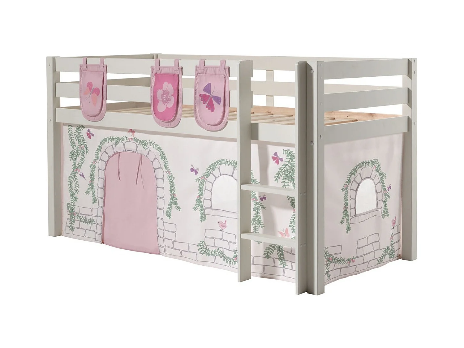 Pack - Lit Enfant, Tente & 3 Pochettes "Pino Birdy" Blanc