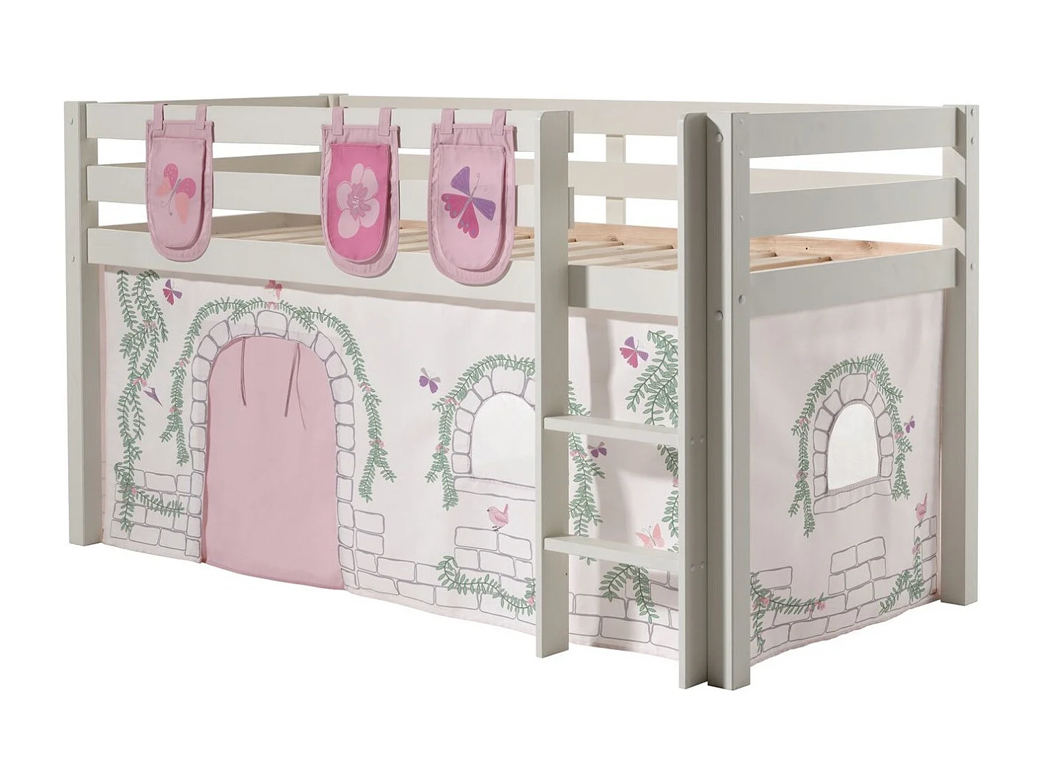 Pack - Lit Enfant, Tente & 3 Pochettes "Pino Birdy" Blanc