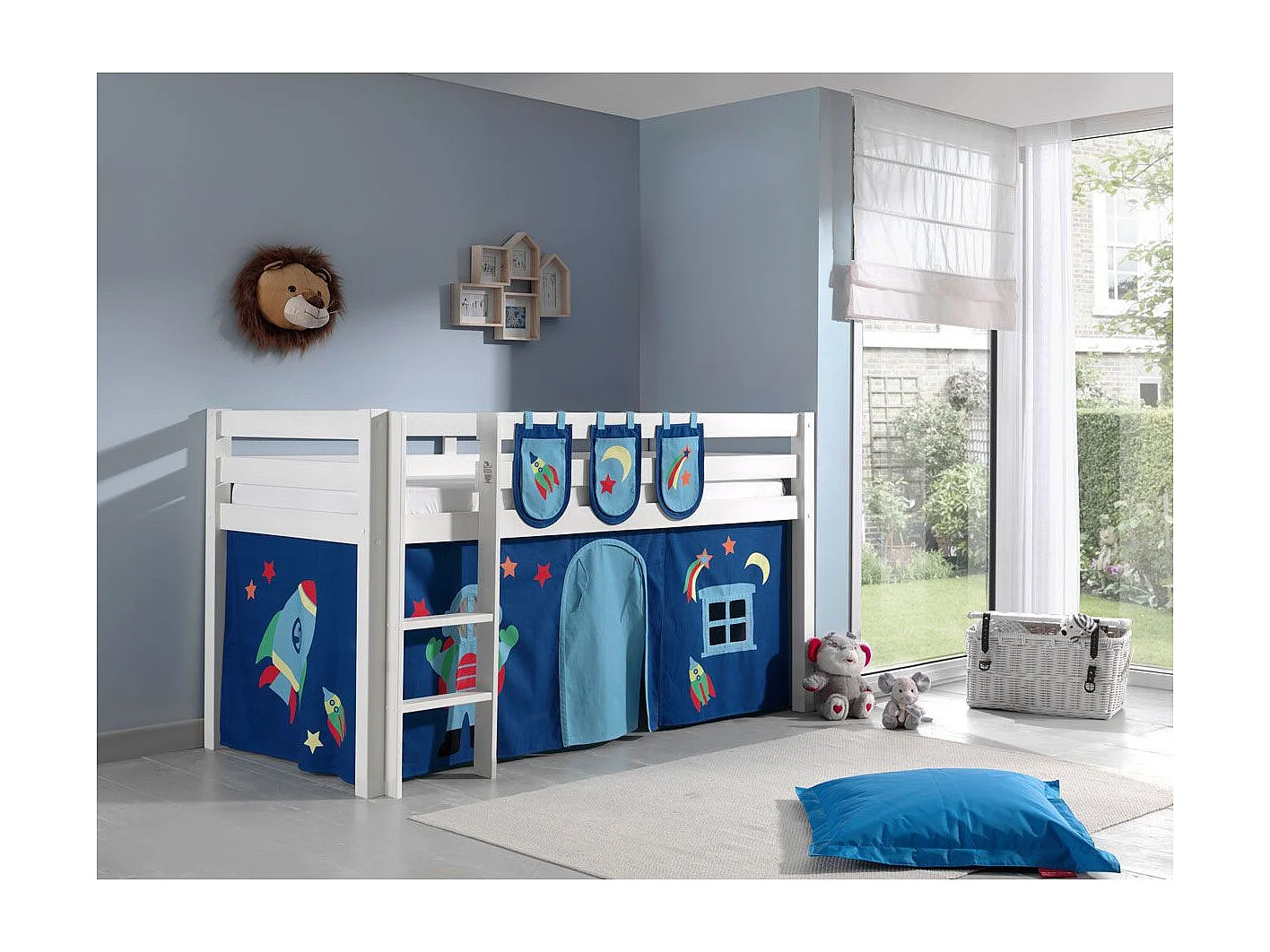 Pack - Lit Enfant, Tente & 3 Pochettes "Pino Astronaute II" Blanc