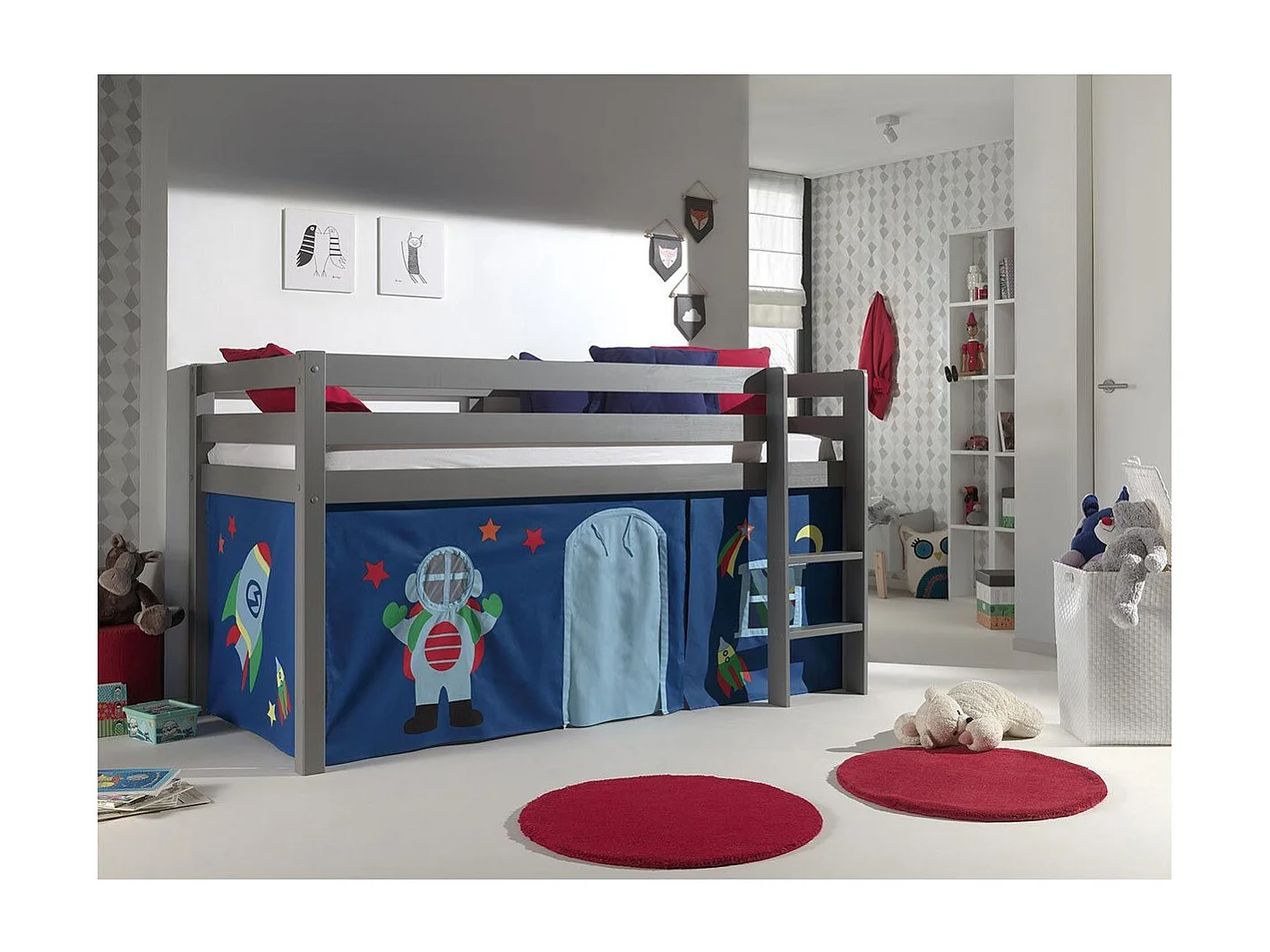 Lit Enfant "Pino Astronaute II" 90x200cm Gris