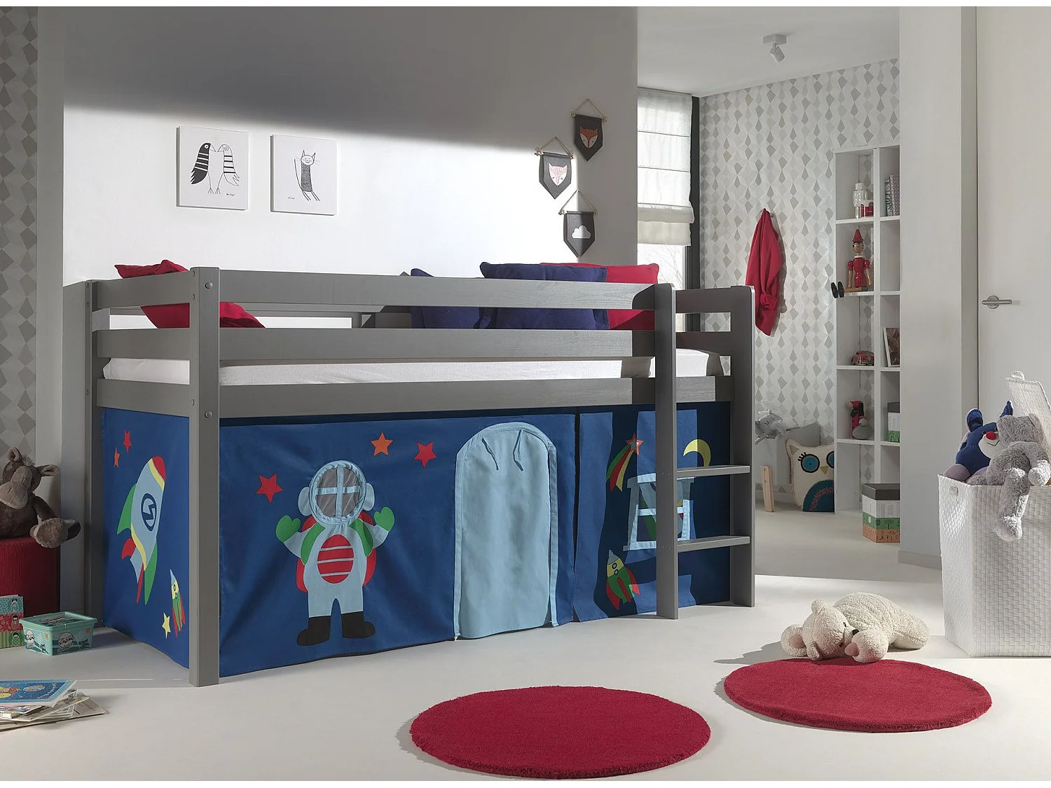 Lit Enfant "Pino Astronaute II" 90x200cm Gris