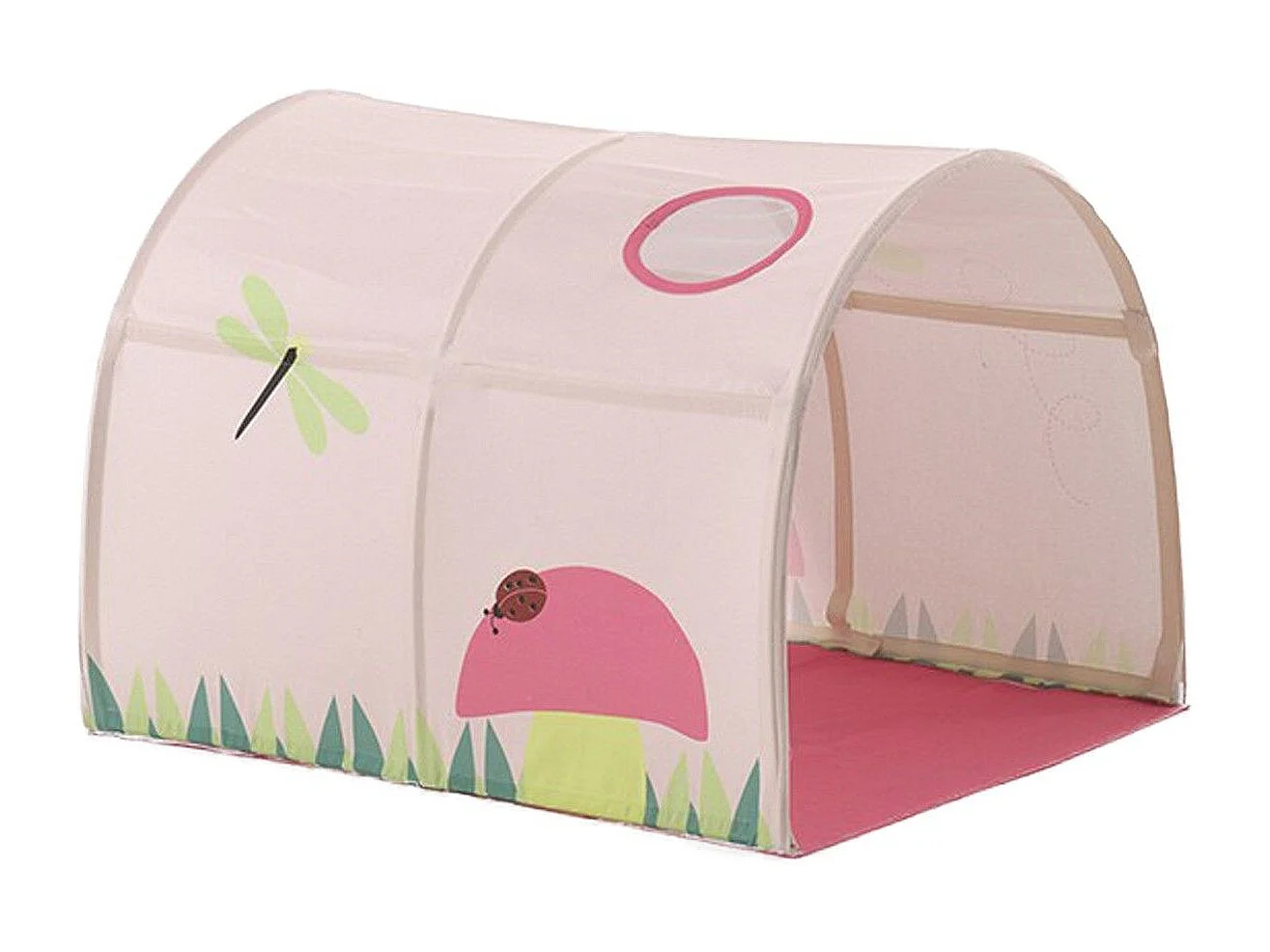 Cama altillo 90x200 cm con tienda y muelles túnel pino macizo claro Pino