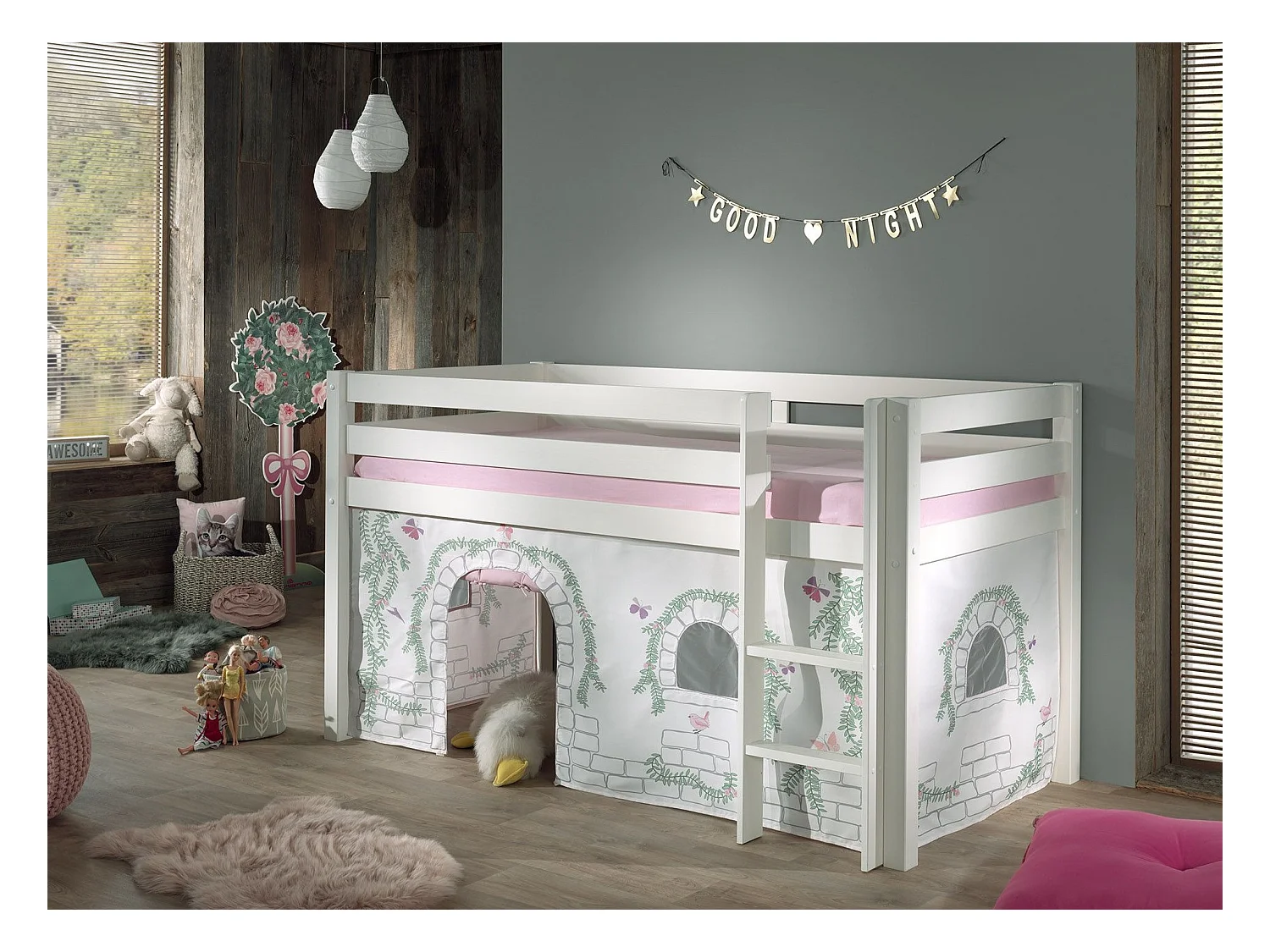 Pack - Lit Enfant & Tente "Pino Birdy" Blanc