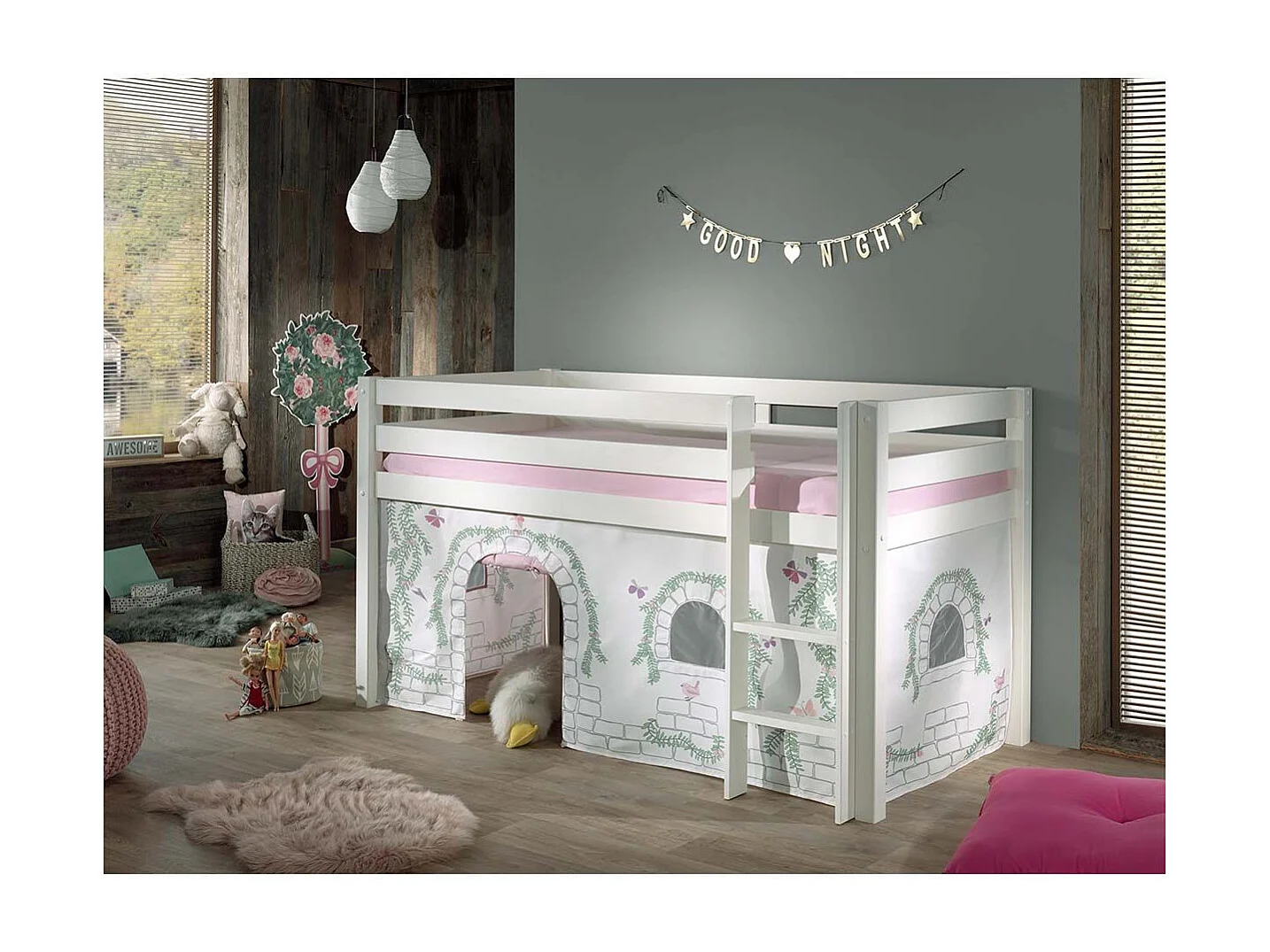 Pack - Lit Enfant & Tente "Pino Birdy" Blanc