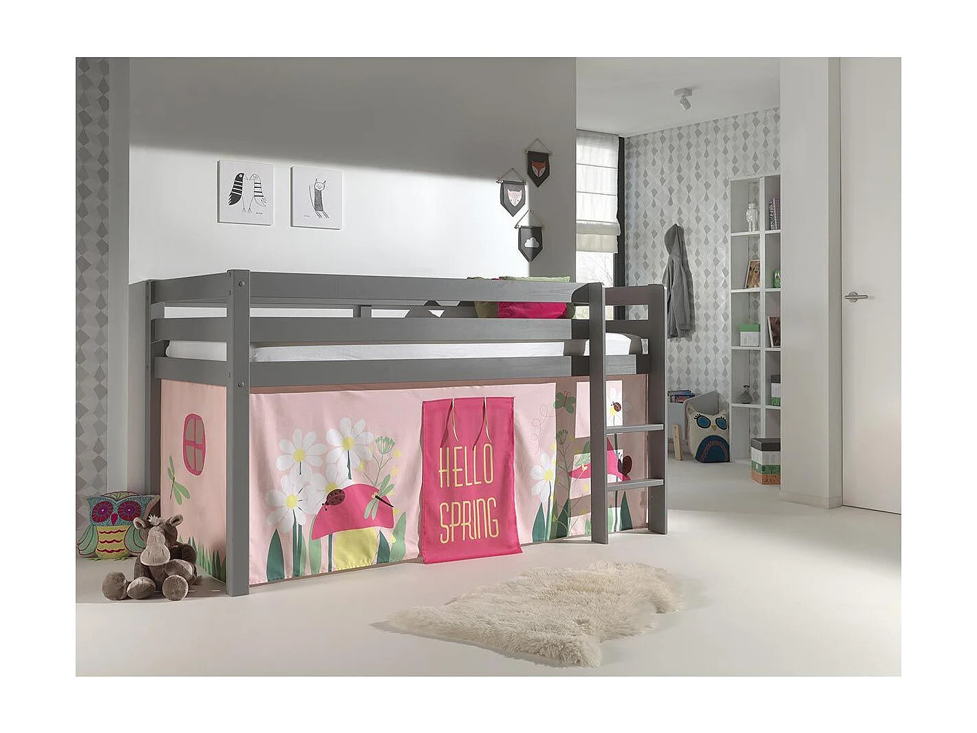 Lit Enfant "Pino Spring" Gris