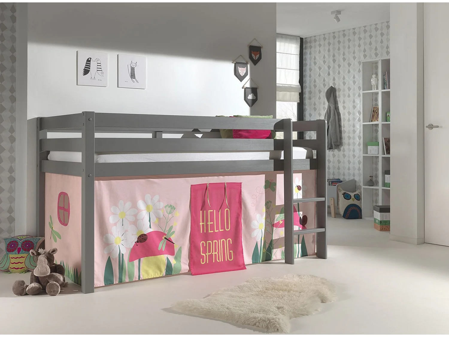 Lit Enfant "Pino Spring" Gris