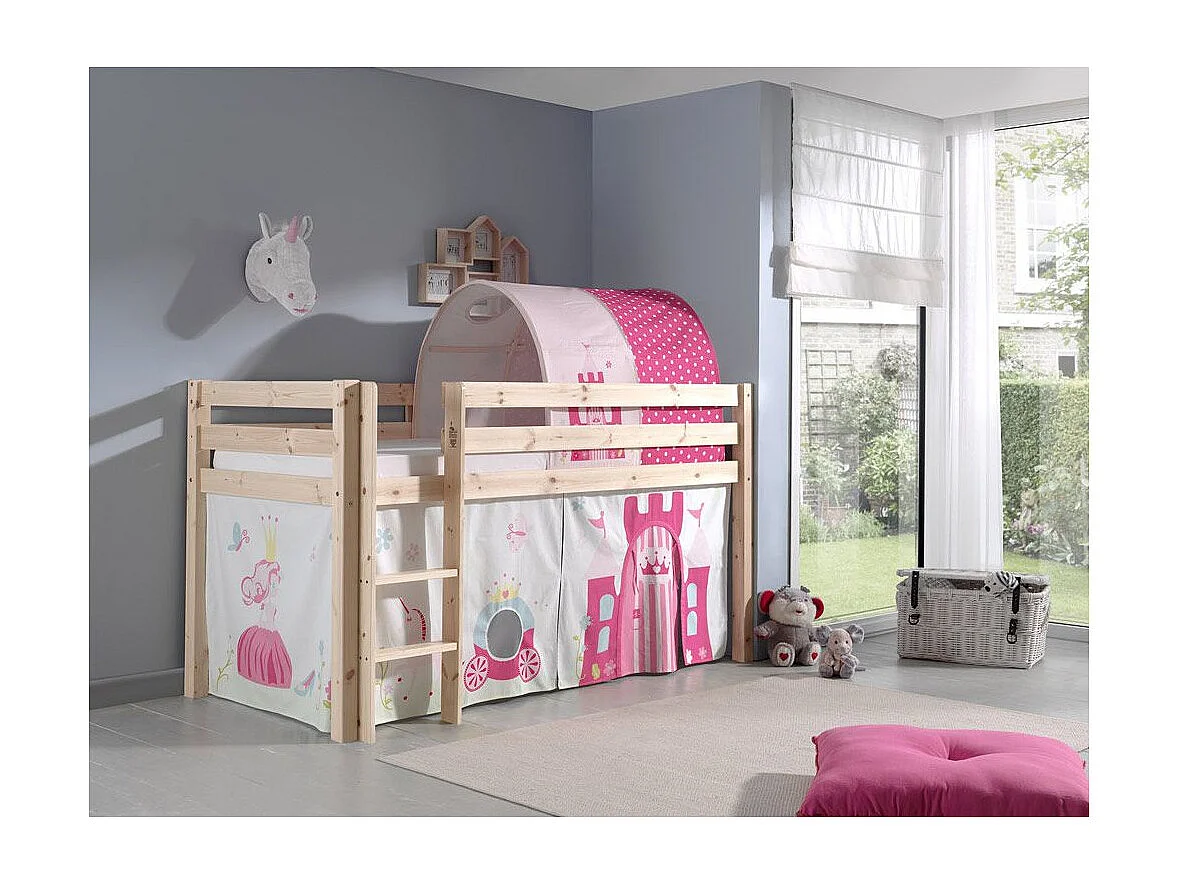 Pack - Lit Enfant, Tente & Tunnel "Pino Princesse" Naturel