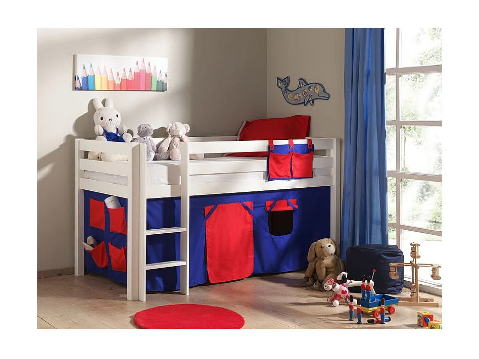 Lit Enfant "Pino Rouge" 90x200cm Blanc