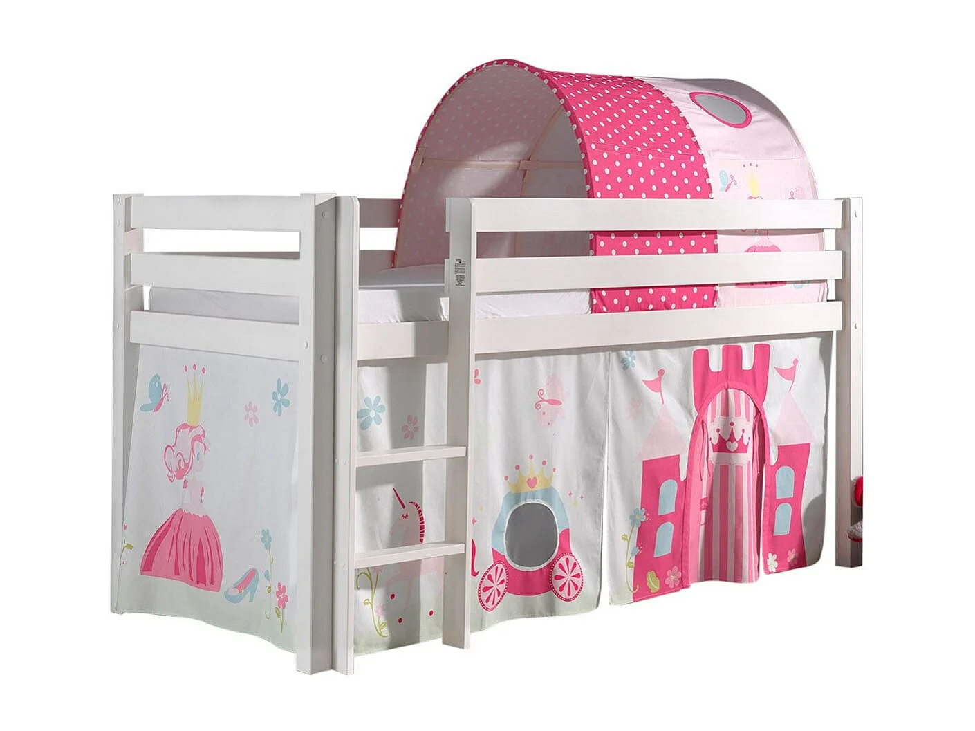 Pack - Lit Enfant, Tente & Tunnel "Pino Princesse" Blanc