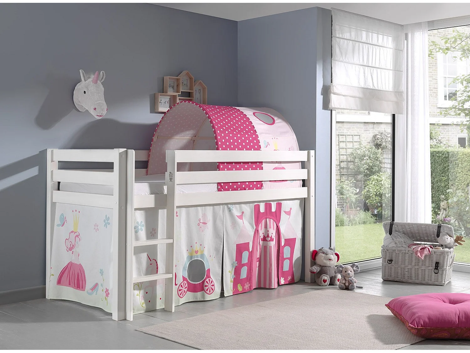 Pack - Lit Enfant, Tente & Tunnel "Pino Princesse" Blanc