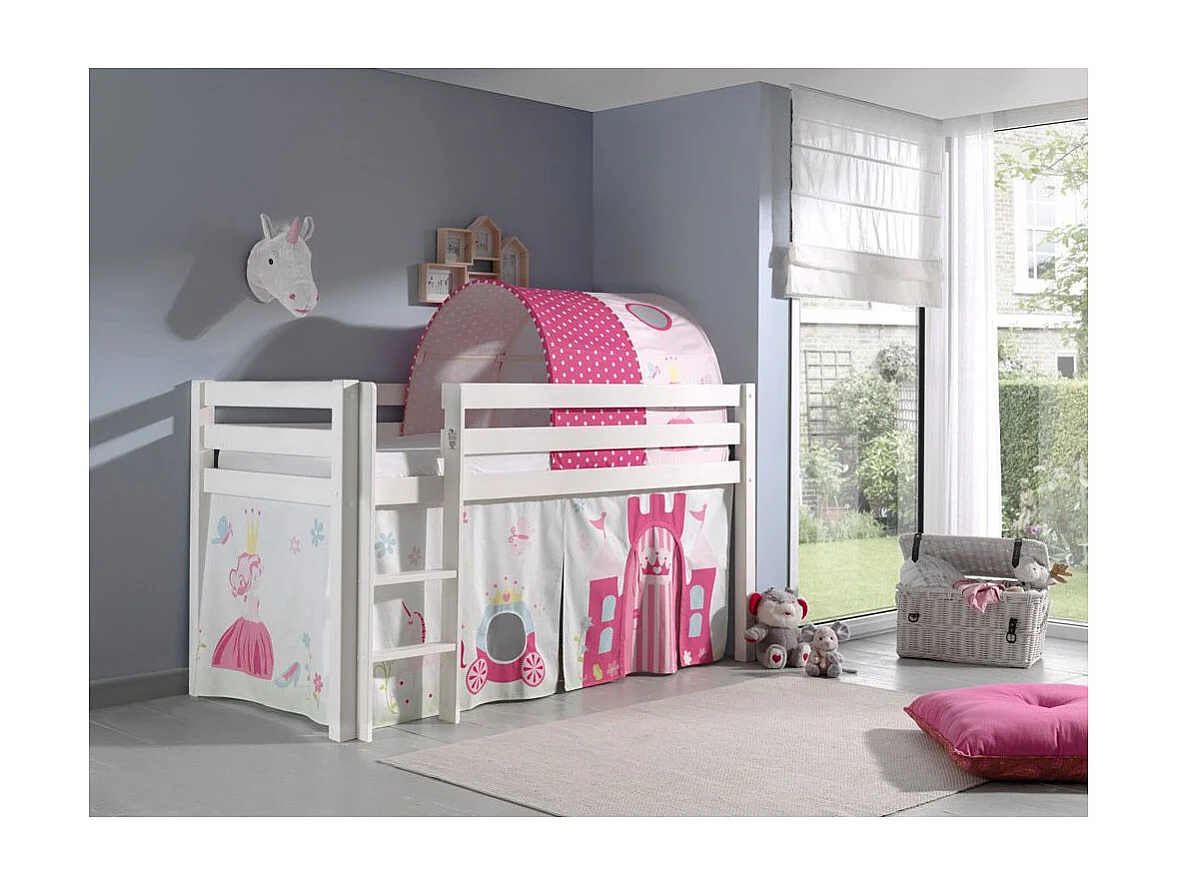 Pack - Lit Enfant, Tente & Tunnel "Pino Princesse" Blanc