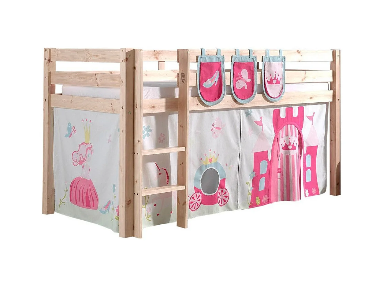 Pack - Lit Enfant, Tente & 3 Pochettes "Pino Princesse" Naturel