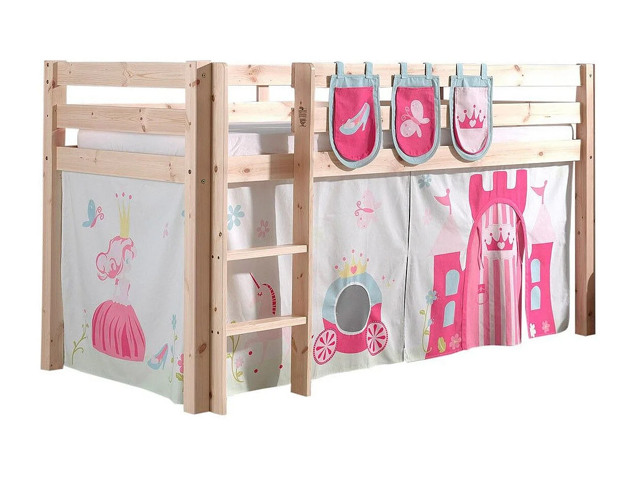 Pack - Lit Enfant, Tente & 3 Pochettes "Pino Princesse" Naturel