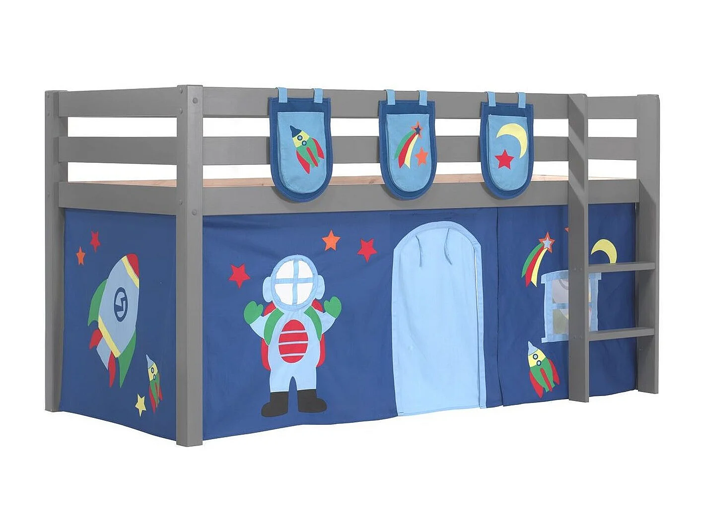 Pack - Lit Enfant, Tente & 3 Pochettes "Pino Astronaute II" Gris