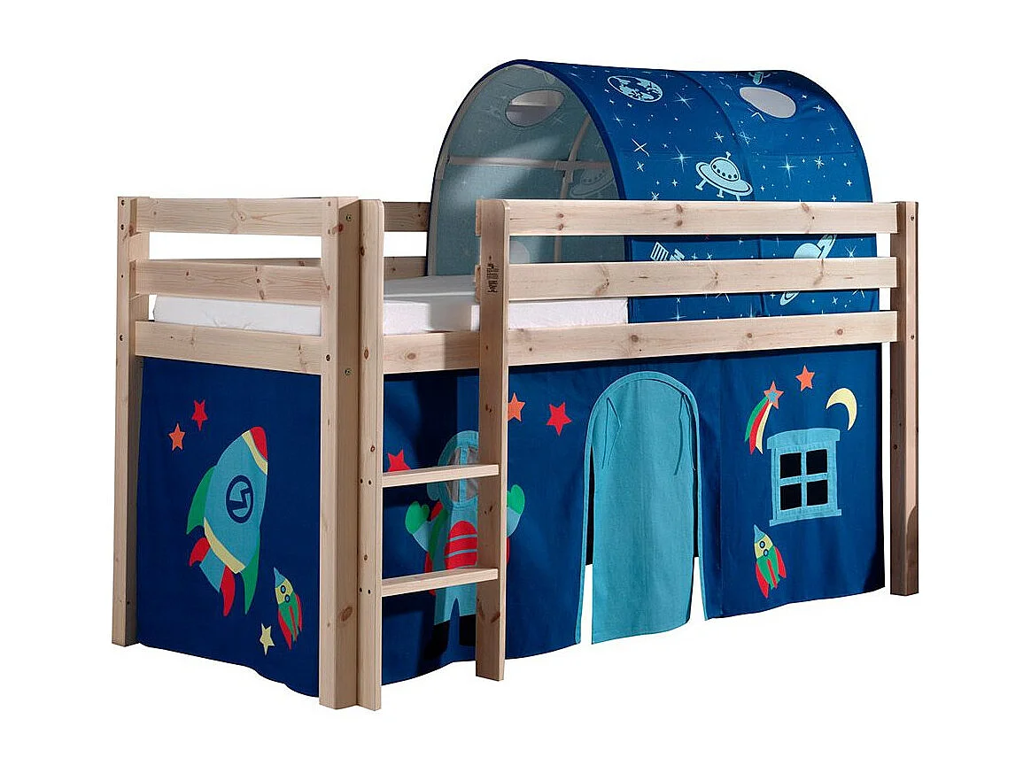 Pack - Lit Enfant, Tente & Tunnel "Pino Astronaute II" Naturel