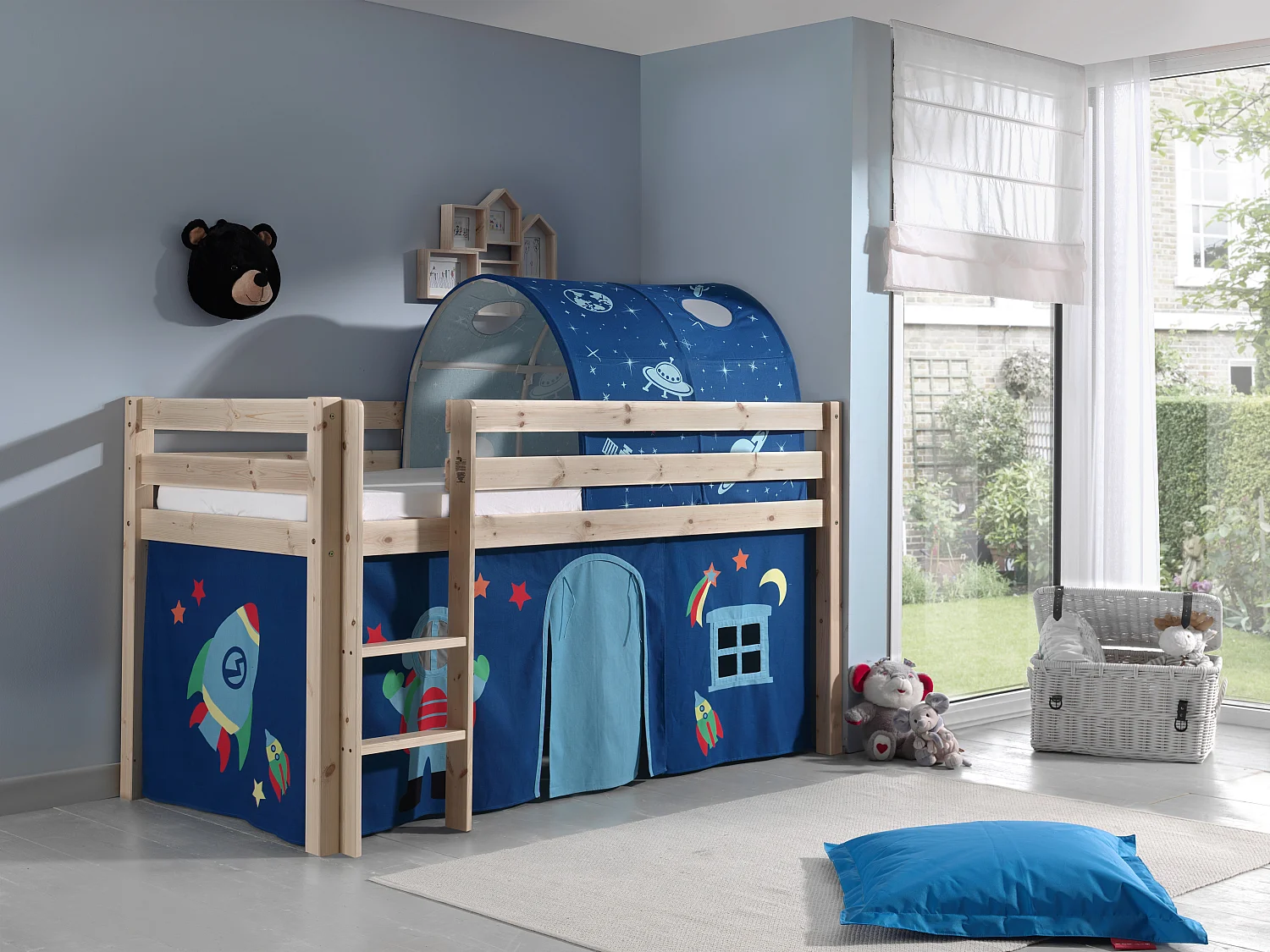 Pack - Lit Enfant, Tente & Tunnel "Pino Astronaute II" Naturel