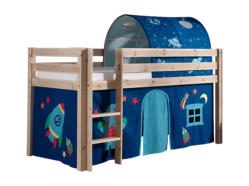 Pack - Lit Enfant, Tente & Tunnel "Pino Astronaute II" Naturel