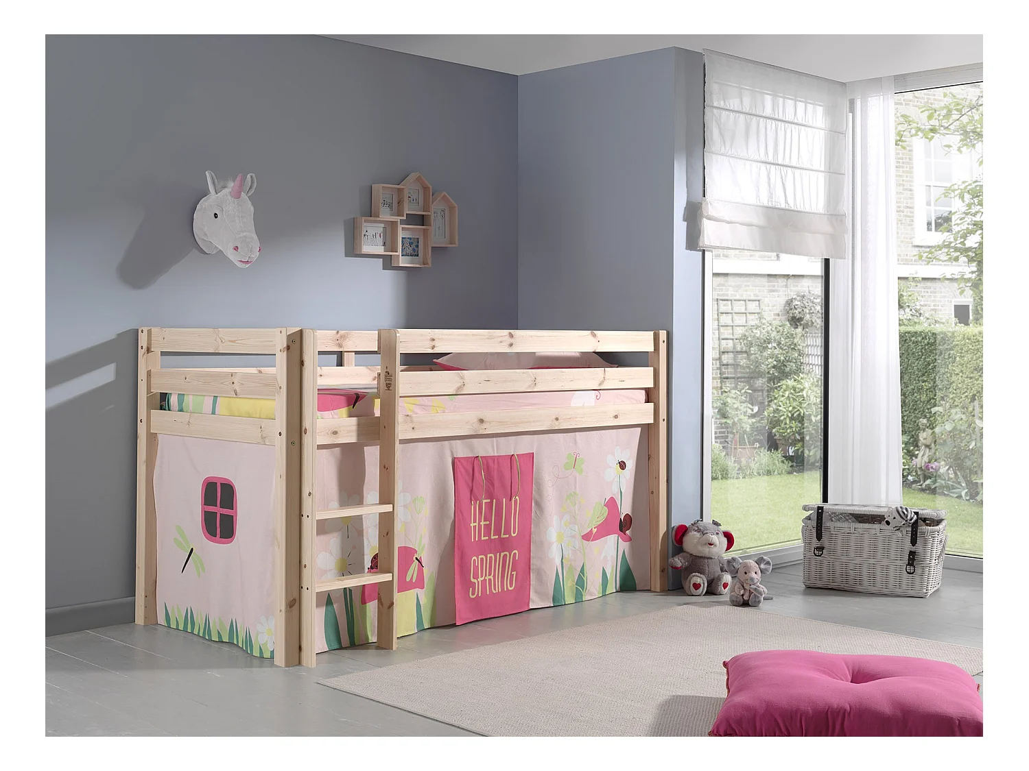 Lit Enfant "Pino Spring" 90x200cm Naturel