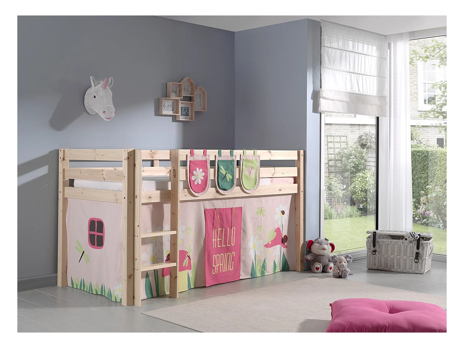 Pack - Lit Enfant, Tente & 3 Pochettes "Pino Spring" Naturel