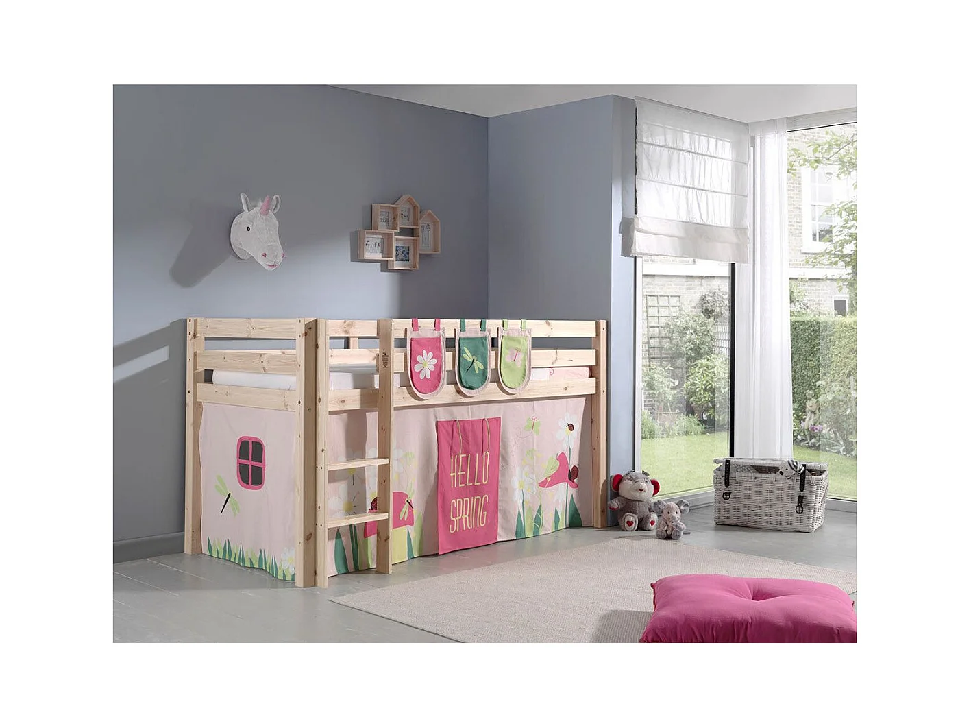 Pack - Lit Enfant, Tente & 3 Pochettes "Pino Spring" Naturel