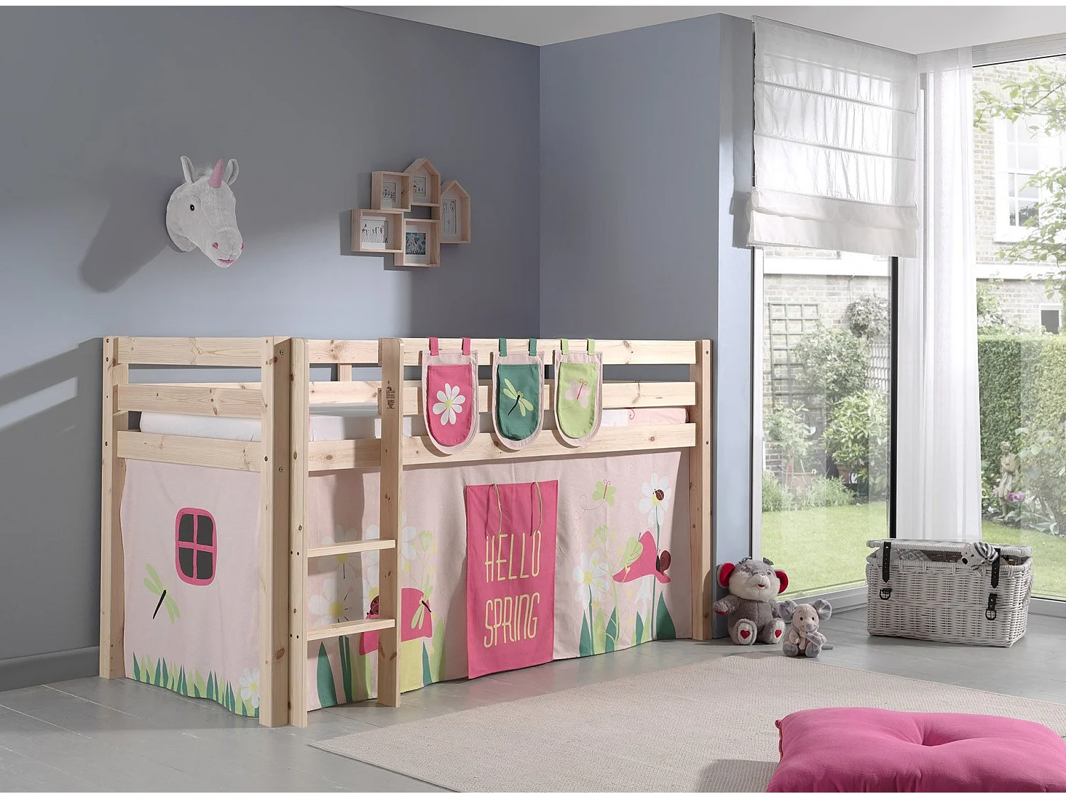 Pack - Lit Enfant, Tente & 3 Pochettes "Pino Spring" Naturel