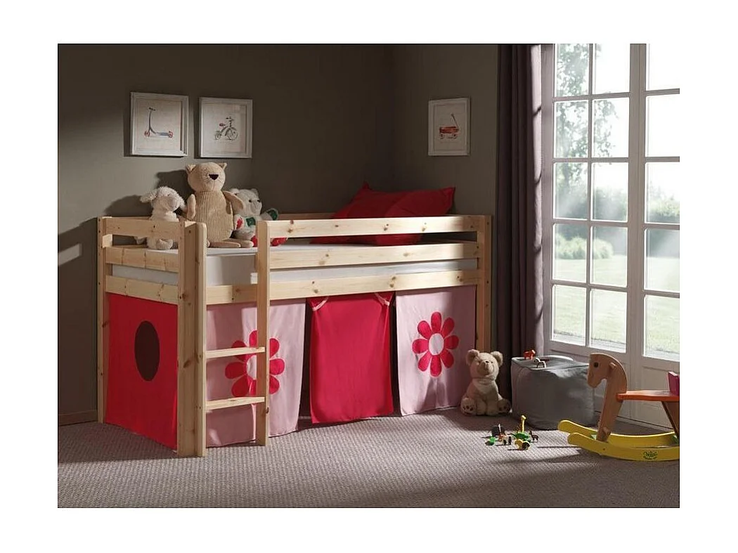 Lit Enfant "Pino Flower" 90x200cm Naturel