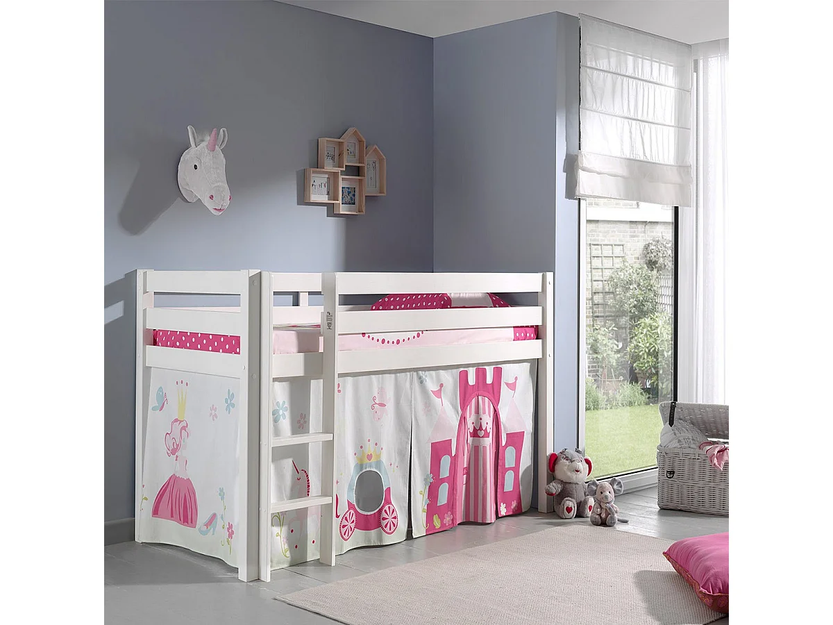 Lit Enfant "Pino Princesse" 90x200cm Blanc