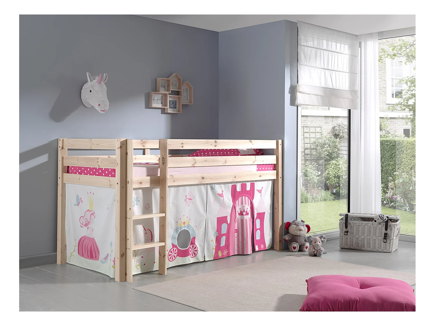 Lit Enfant "Pino Princesse" 90x200cm Naturel