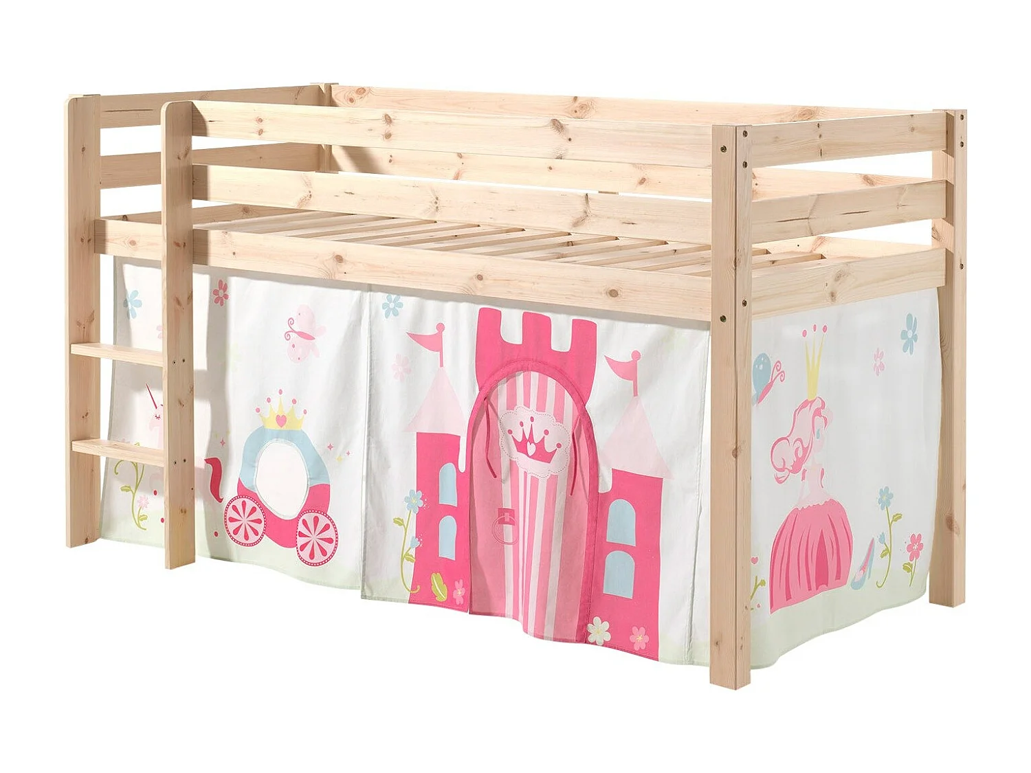 Lit Enfant "Pino Princesse" 90x200cm Naturel