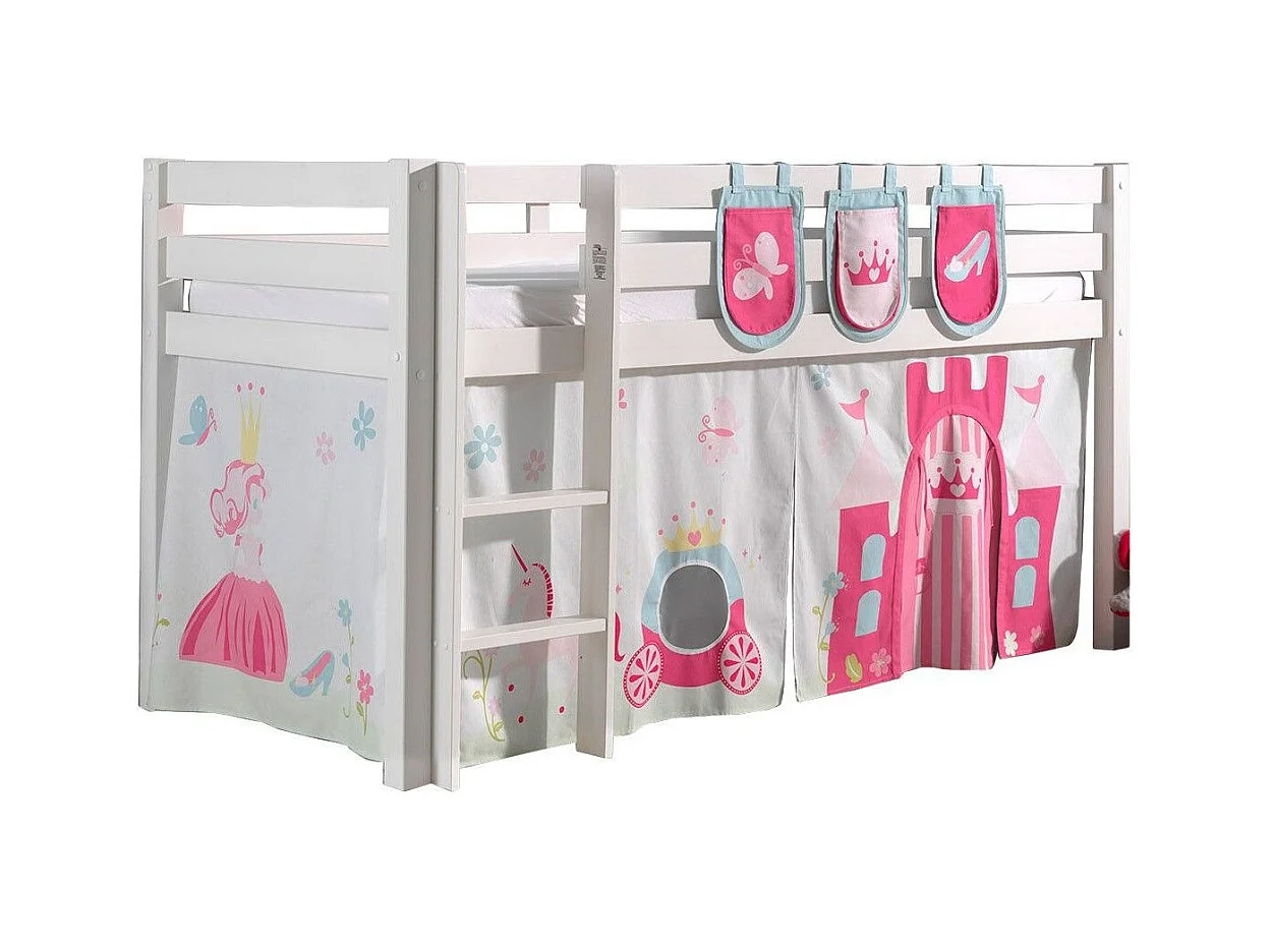 Pack - Lit Enfant, Tente & 3 Pochettes "Pino Princesse" Blanc
