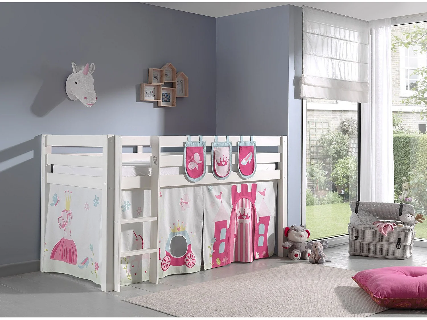 Pack - Lit Enfant, Tente & 3 Pochettes "Pino Princesse" Blanc