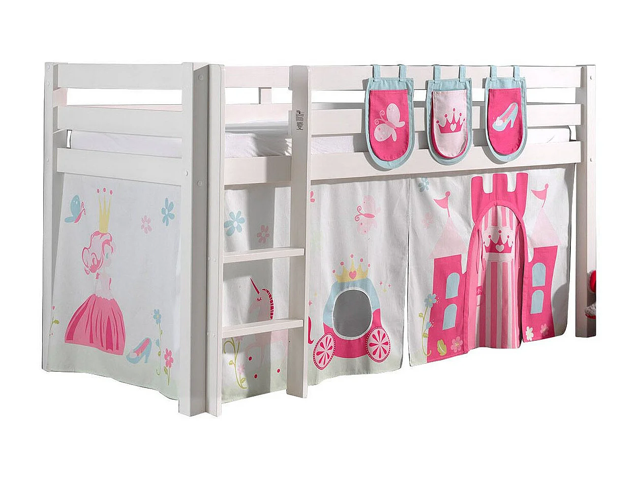 Pack - Lit Enfant, Tente & 3 Pochettes "Pino Princesse" Blanc