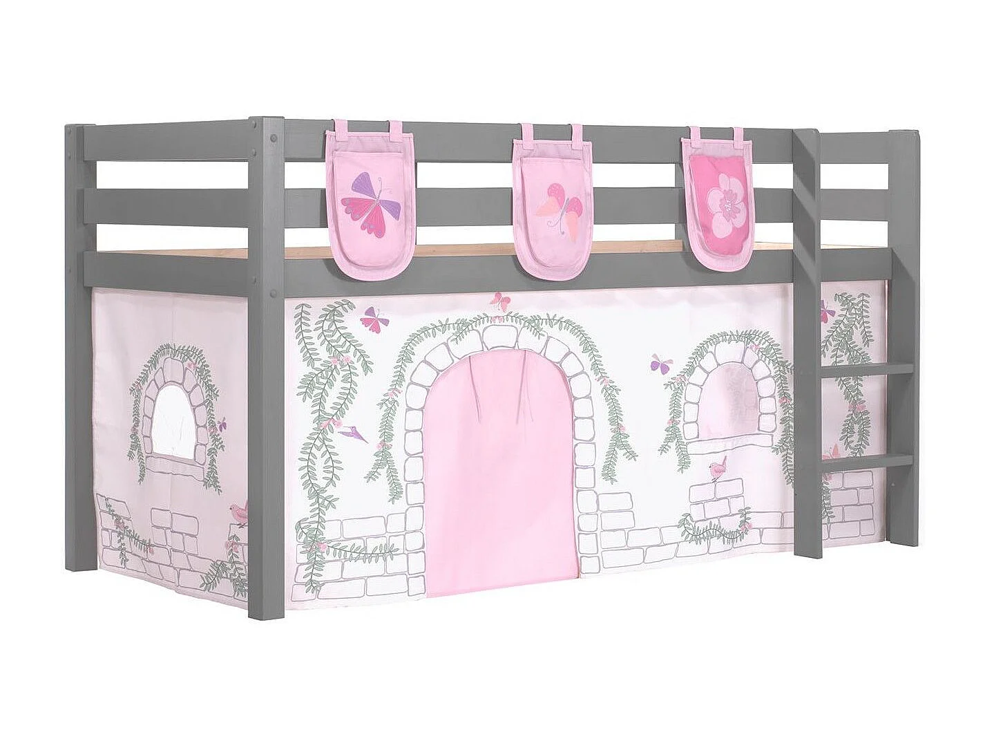 Pack - Lit Enfant, Tente & 3 Pochettes "Pino Birdy" Gris