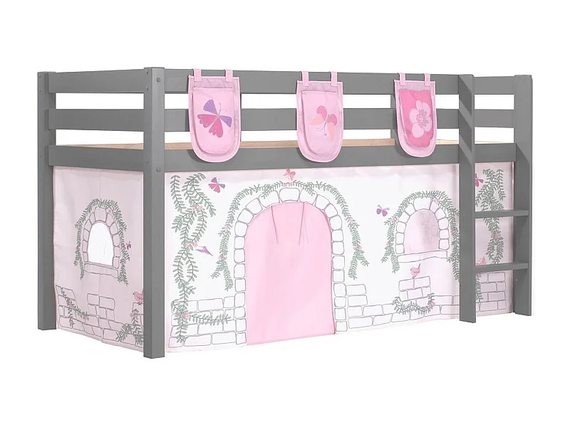 Pack - Lit Enfant, Tente & 3 Pochettes "Pino Birdy" Gris