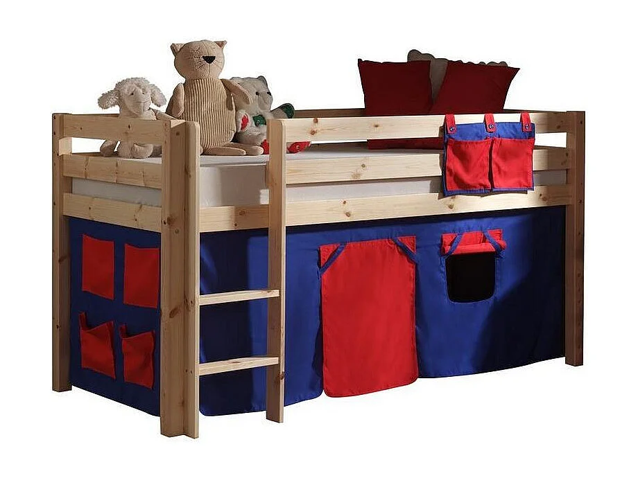 Lit Enfant "Pino Rouge" 90x200cm Naturel