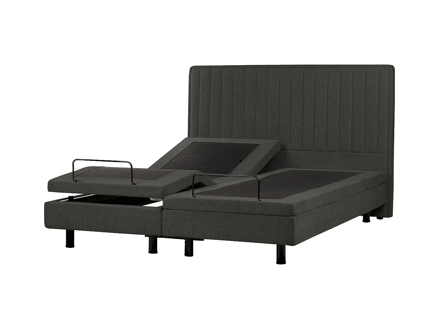 Lit réglable Tissu DUKE II 180 x 200 cm Gris foncé