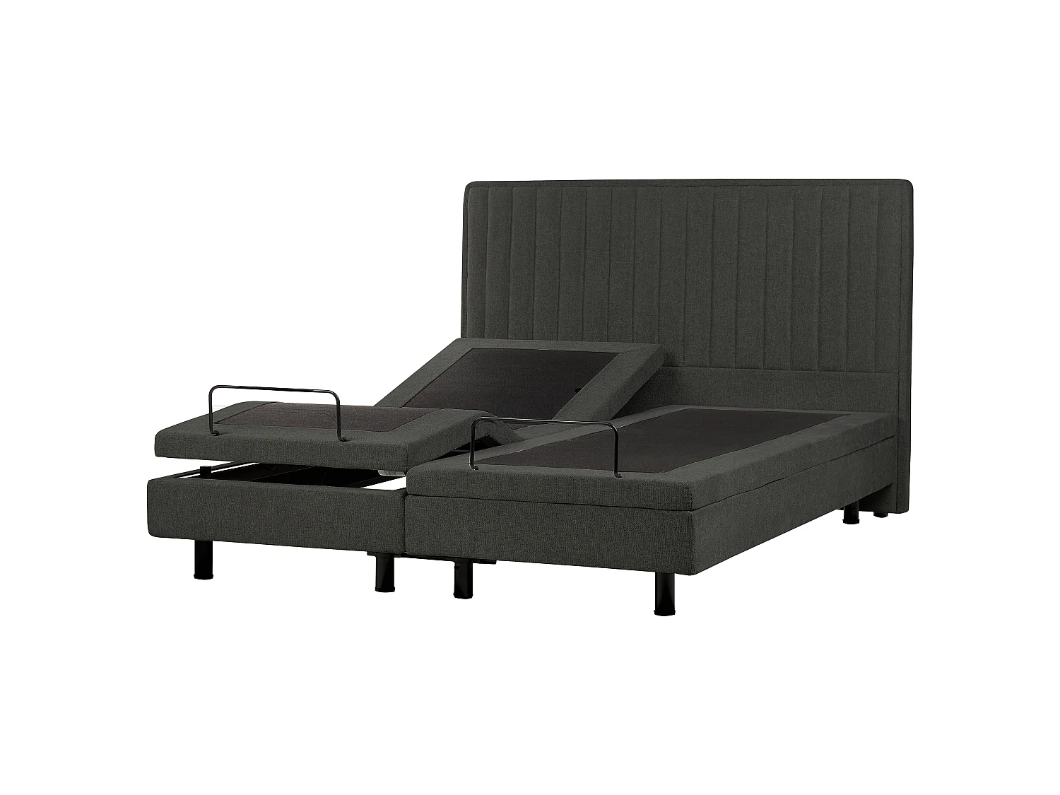 Lit réglable Tissu DUKE II 180 x 200 cm Gris foncé