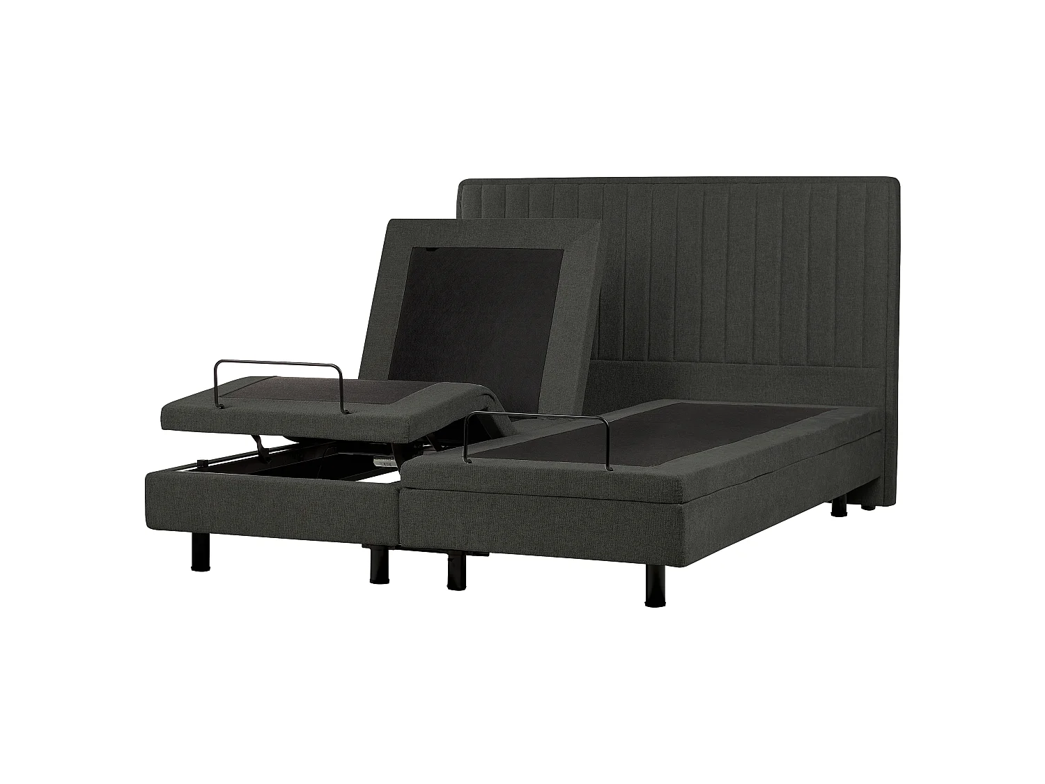 Lit réglable Tissu DUKE II 180 x 200 cm Gris foncé