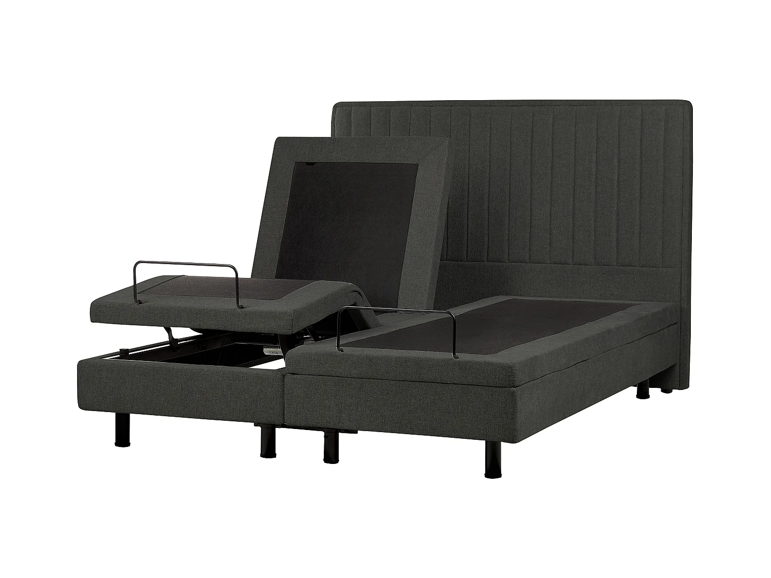 Lit réglable Tissu DUKE II 160 x 200 cm Gris foncé